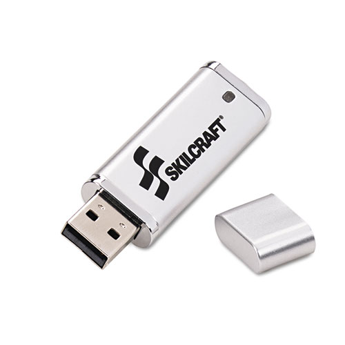 7045015584987, SKILCRAFT Ultra-Slim Flash Drive, 4 GB, Silver