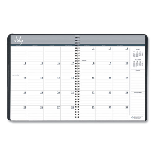 Image of 14-Month Recycled Ruled Monthly Planner, 11 x 8.5, Black Cover, 14-Month (July to Aug): 2022 to 2023