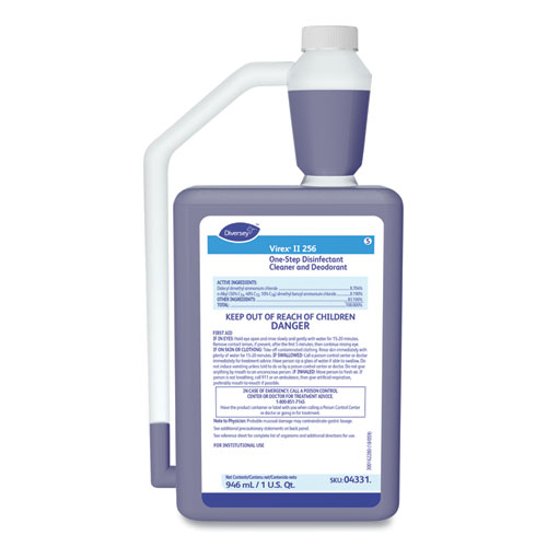 Virex II 256 One-Step Disinfectant Cleaner Deodorant, Mint, 32oz Bottle,6/Crtn