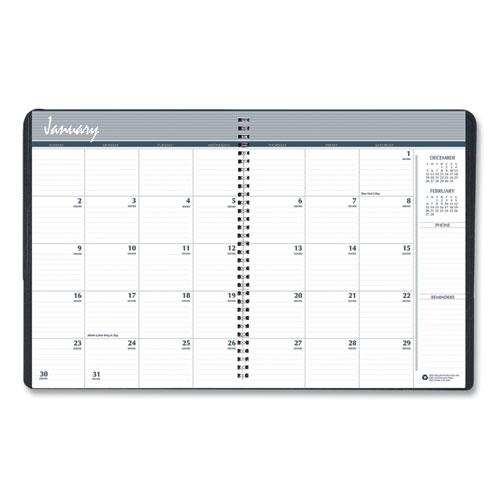 Image of House Of Doolittle™ 14-Month Recycled Ruled Monthly Planner, 11 X 8.5, Black Cover, 14-Month (Dec To Jan): 2023 To 2025