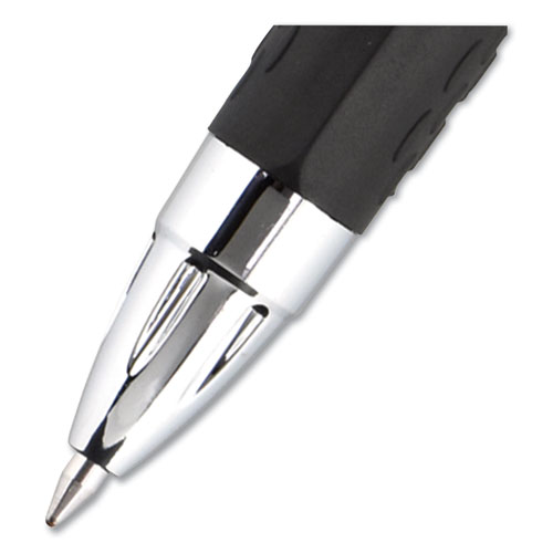 Signo 207 Gel Pen, Retractable, Medium 0.7 mm, Black Ink, Clear/Black Barrel, 8/Pack
