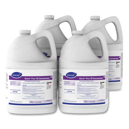 Five 16 One-Step Disinfectant Cleaner, 1 gal Bottle, 4/Carton