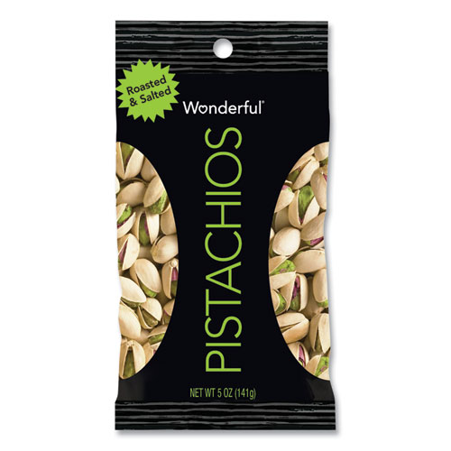Image of Wonderful Pistachios, Dry Roasted and Salted, 5 oz, 8/Box