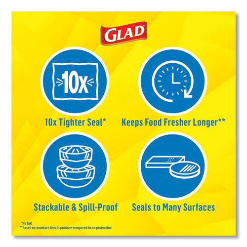 Image of Glad® Press'N Seal Food Plastic Wrap, 70 Square Foot Roll, 12 Rolls/Carton