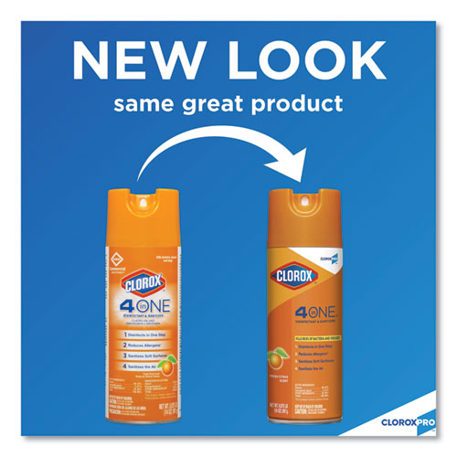 Image of 4-in-One Disinfectant and Sanitizer, Citrus, 14 oz Aerosol Spray