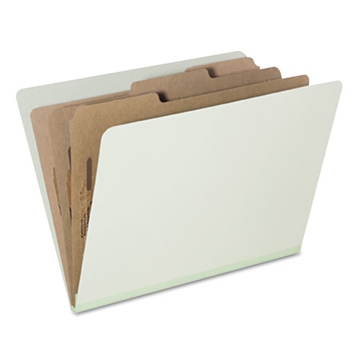 7530015726207 SKILCRAFT Classification Folder, 3" Expansion, 3 Dividers, 8 Fasteners, Letter Size, Green Exterior, 10/Pack