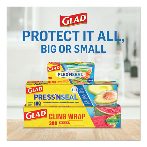 Image of Glad® Press'N Seal Food Plastic Wrap, 70 Square Foot Roll, 12 Rolls/Carton