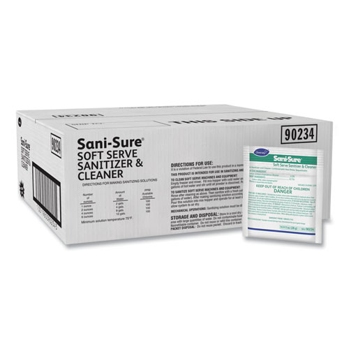 Sani Sure Soft Serve Sanitizer and Cleaner, Powder, 1 oz Packet, 100/Carton