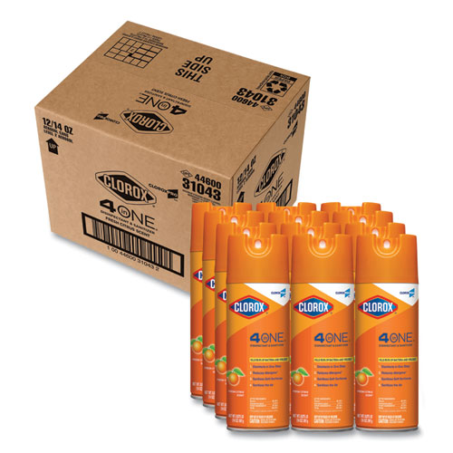 Clorox® 4 In One Disinfectant And Sanitizer Citrus 14 Oz Aerosol Spray 12carton Abel Supply 6609