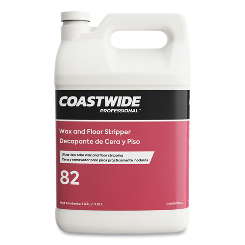 Coastwide Professional™ Wax And Floor Stripper, Ultra-Low Odor Soap Scent, 1 Gal Bottle, 4/Carton