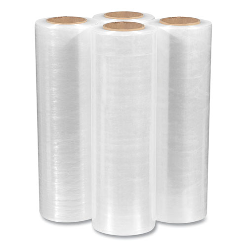 Extended Core Cast Stretch Wrap, 15" x 1,500 ft, 80-Gauge, Clear, 4/Carton