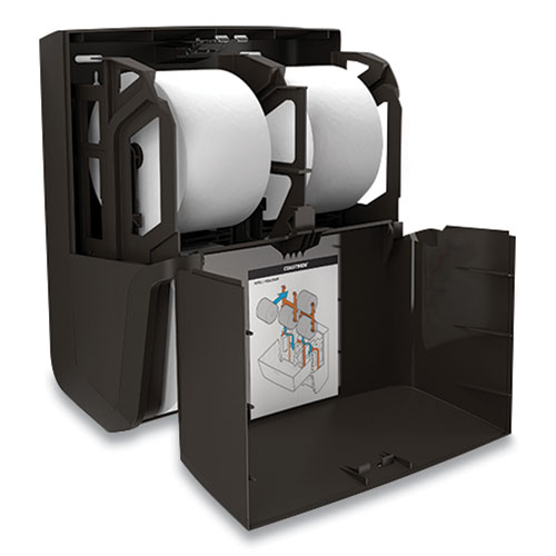 Image of Coastwide Professional™ J-Series Quad Bath Tissue Dispenser, 13.52 X 7.51 X 14.66, Black