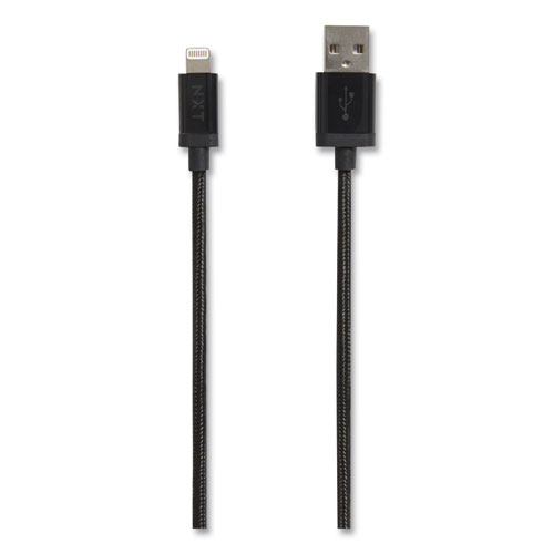 Braided Apple Lightning Cable to USB-A Cable, 4 ft, Black