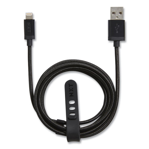 Braided Apple Lightning Cable to USB-A Cable, 4 ft, Black