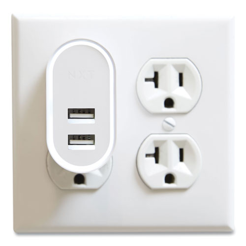 Wall Charger, Two USB-A Ports, White