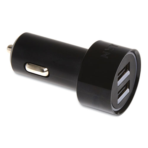 Car Charger, Two USB-A Ports, Black