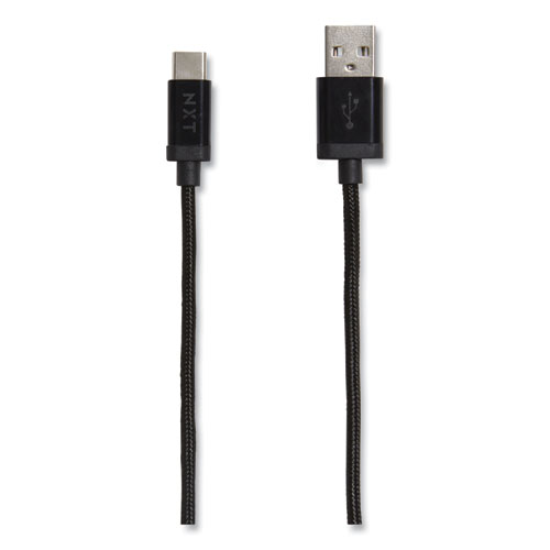 Braided USB-C to USB-A Cable, 6 ft, Black