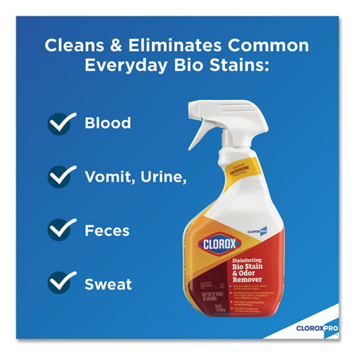 Image of Disinfecting Bio Stain and Odor Remover, Fragranced, 32 oz Spray Bottle, 9/Carton