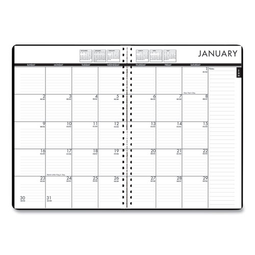 Image of House Of Doolittle™ 24/7 Recycled Daily Appointment Book/Monthly Planner, 10 X 7, Black Cover, 12-Month (Jan To Dec): 2024
