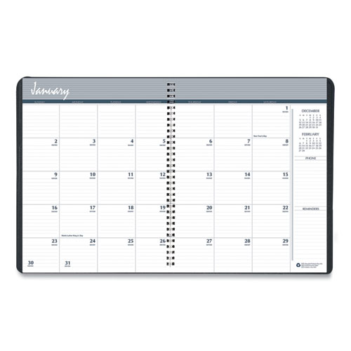 Image of House Of Doolittle™ 14-Month Recycled Ruled Monthly Planner, 8.75 X 6.78, Black Cover, 14-Month (Dec To Jan): 2023 To 2025