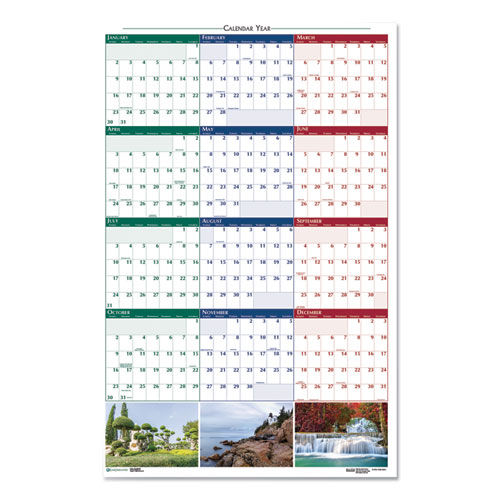 Image of House Of Doolittle™ Earthscapes Recycled Reversible/Erasable Yearly Wall Calendar, Nature Photos, 32 X 48, White Sheets, 12-Month (Jan-Dec): 2024