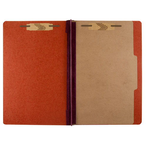 7530014632324 SKILCRAFT Classification Folder, 2 Dividers, Legal Size, Earth Red