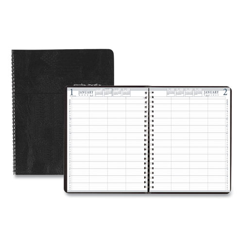 Image of House Of Doolittle™ Four-Person Group Practice Daily Appointment Book, 11 X 8.5, Black Cover, 12-Month (Jan To Dec): 2024