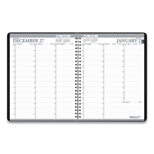 Recycled Professional Weekly Planner, 15-Minute Appts, 11 x 8.5, Blue Wirebound Soft Cover, 12-Month (Jan to Dec): 2024