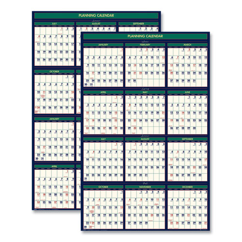 House of Doolittle™ Four Seasons Business/Academic Recycled Wall Calendar, 24 x 37, 12-Month (July-June): 2023-2024, 12-Month (Jan to Dec): 2024