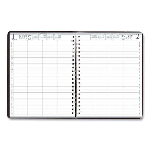 Four-Person Group Practice Daily Appointment Book, 11 x 8.5, Black Cover, 12-Month (Jan to Dec): 2024