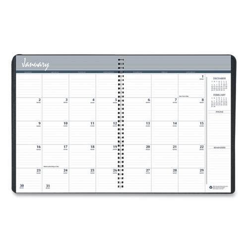 Image of House Of Doolittle™ Monthly Hard Cover Planner, 11 X 8.5, Black Cover, 14-Month (Dec To Jan): 2023 To 2025