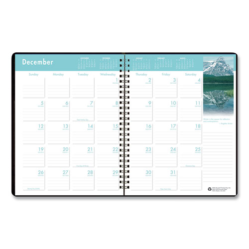 Image of House Of Doolittle™ Earthscapes Recycled Ruled Monthly Planner, Landscapes Color Photos, 11 X 8.5, Black Cover, 14-Month (Dec-Jan): 2023-2025