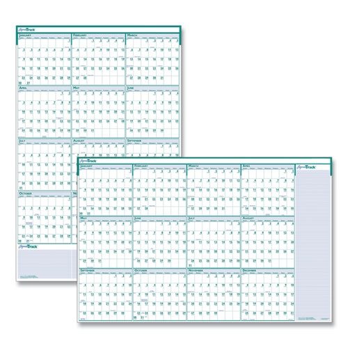 Express Track Recycled Reversible/Erasable Yearly Wall Calendar, 24 x ...