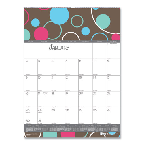 Image of Recycled Bubbleluxe Wall Calendar, Bubbleluxe Artwork, 12 x 16.5, White/Multicolor Sheets, 12-Month (Jan to Dec): 2023