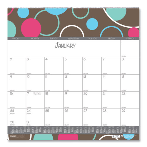 Image of Recycled Bubbleluxe Wall Calendar, Bubbleluxe Artwork, 12 x 12, White/Multicolor Sheets, 12-Month (Jan to Dec): 2023
