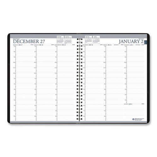 Image of House Of Doolittle™ Recycled Professional Weekly Planner, 15-Minute Appts, 11 X 8.5, Black Wirebound Soft Cover, 24-Month (Jan-Dec): 2024-2025