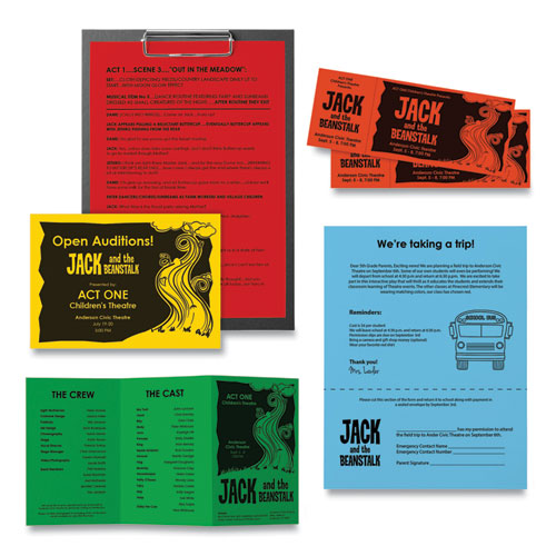 Image of Color Paper - Five-Color Mixed Carton, 24 lb Bond Weight, 8.5 x 11, Assorted, 500 Sheets/Ream, 5 Reams/Carton