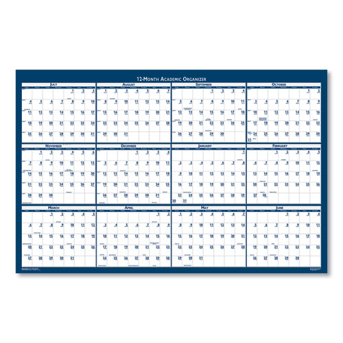 Academic Year Recycled Poster Style Reversible/Erasable Yearly Wall Calendar, 24 x 37, 12-Month (July to June): 2024 to 2025