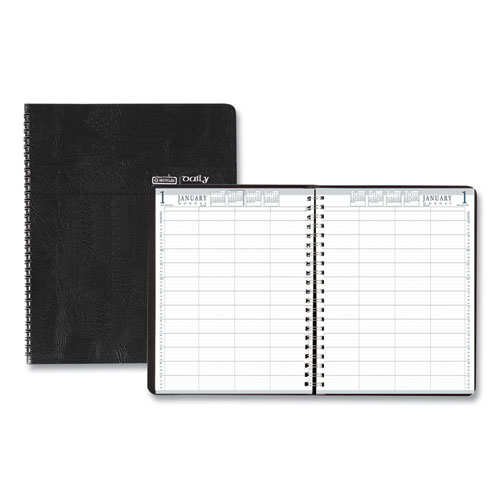 Image of House Of Doolittle™ Eight-Person Group Practice Daily Appointment Book, 11 X 8.5, Black Cover, 12-Month (Jan To Dec): 2024