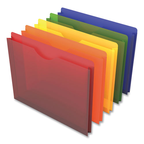Moisture Resistant File Pocket, 1" Expansion, Letter Size, Assorted Colors, 10/Pack