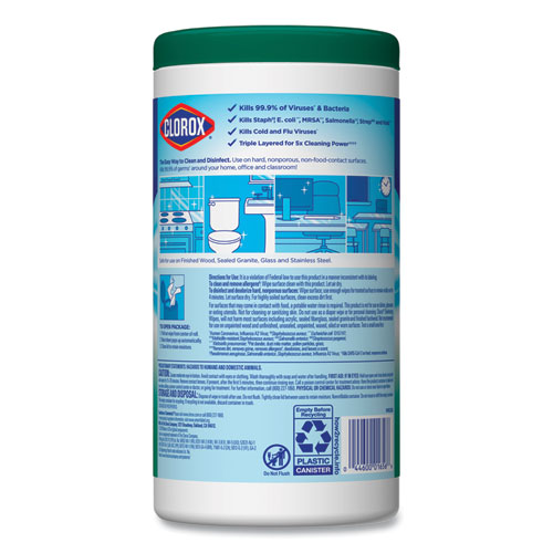 Image of Disinfecting Wipes, Fresh Scent, 7 x 8, Fresh Scent, White, 75/Canister, 6 Canisters/Carton