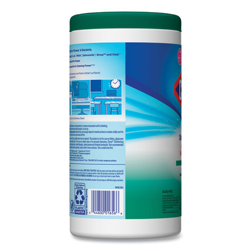 Image of Clorox® Disinfecting Wipes, 1-Ply, 7 X 8, Fresh Scent, White, 75/Canister, 6 Canisters/Carton