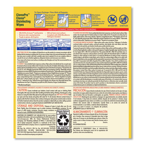 Image of Disinfecting Wipes, 7 x 8, Lemon Fresh, 75/Canister