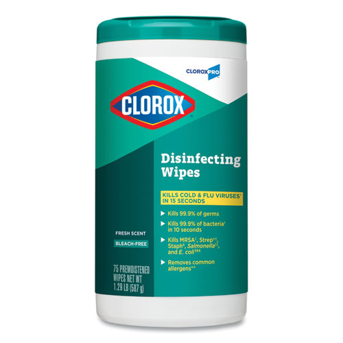 Image of Disinfecting Wipes, 7 x 8, Fresh Scent, 75/Canister, 6/Carton