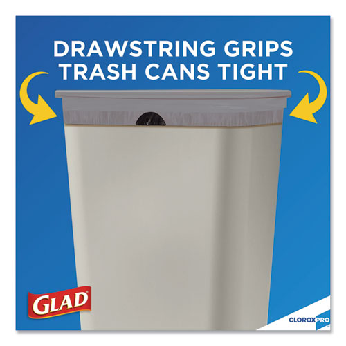 Image of Glad® Forceflex Tall Kitchen Drawstring Trash Bags, 13 Gal, 0.72 Mil, 23.75" X 24.88", Gray, 100/Box