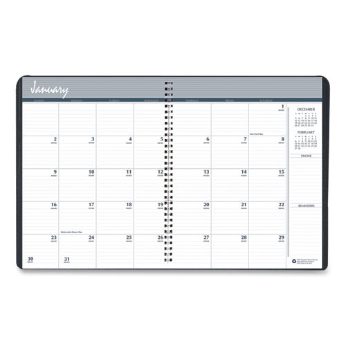 Image of House Of Doolittle™ 24-Month Recycled Ruled Monthly Planner, 11 X 8.5, Black Cover, 24-Month (Jan To Dec): 2024 To 2025