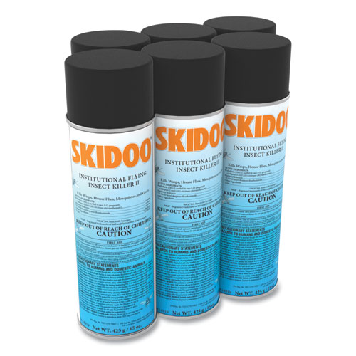 Image of Skidoo Institutional Flying Insect Killer, 15 oz Aerosol Spray, 6/Carton