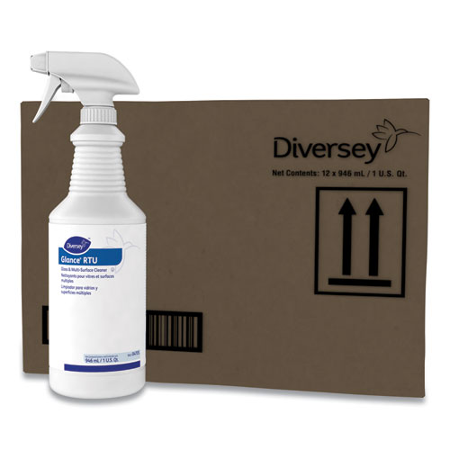 Image of Glance Glass and Multi-Surface Cleaner, Original, 32 oz Spray Bottle, 12/Carton