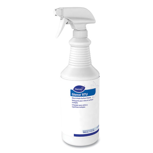 Image of Glance Glass and Multi-Surface Cleaner, Liquid, 32 oz Spray Bottle, 12/Carton