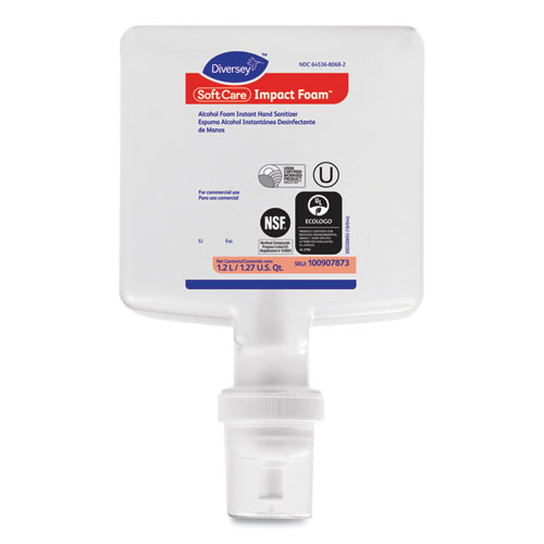 Soft Care Impact Foam Hand Sanitizer for IntelliCare Dispensers, 1200 mL, Cartridge, 6/Carton